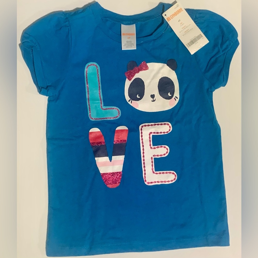 Gymboree Girl Panda Top Size: 4T Color: Blue